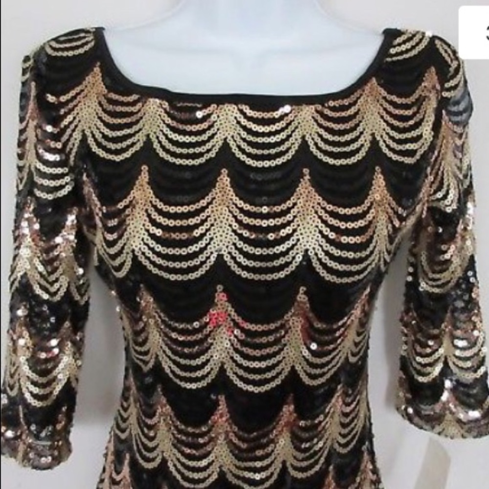 Scalloped sequence dress